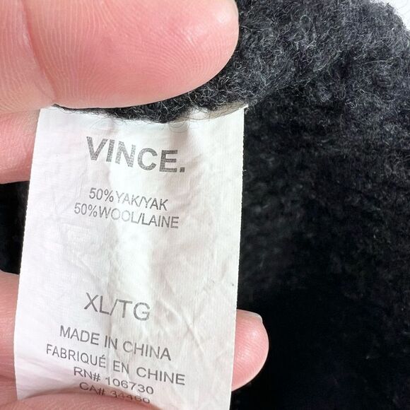 Vince Pullover Sweater Womens XL Navy Gray Colorblock Yak Wool Crew Neck - Picture 7 of 11